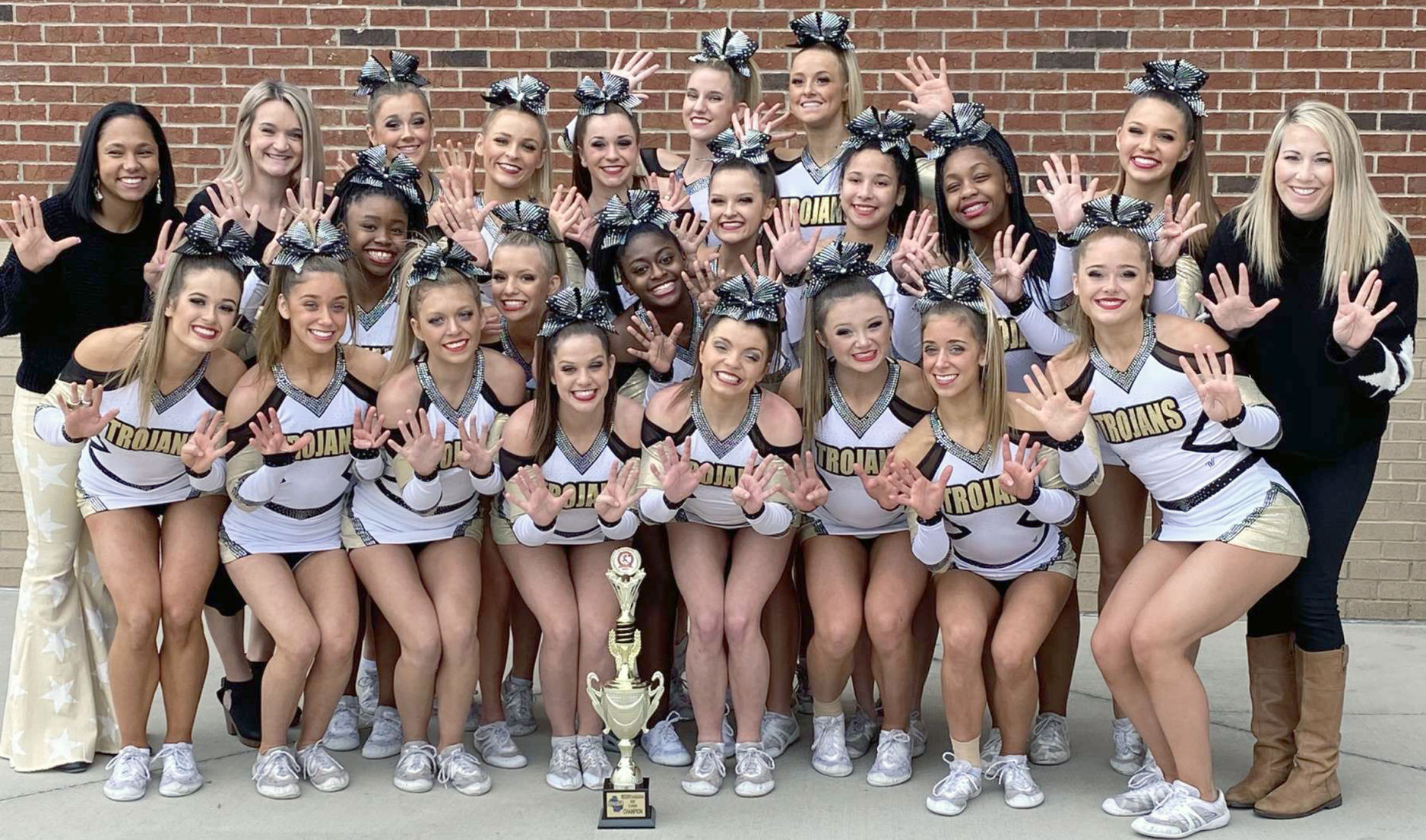 Cheering champions nine times